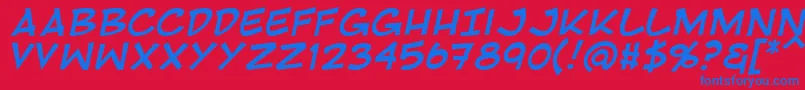 フォントRivenshieldItalic – 赤い背景に青い文字