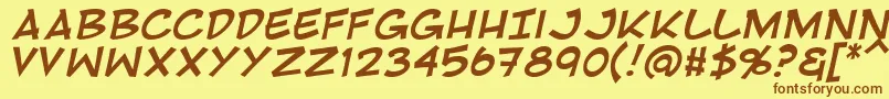 RivenshieldItalic Font – Brown Fonts on Yellow Background