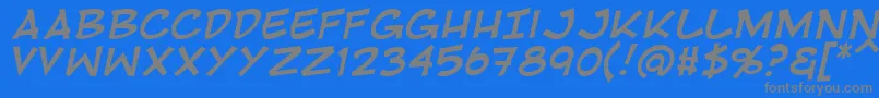 RivenshieldItalic-fontti – harmaat kirjasimet sinisellä taustalla