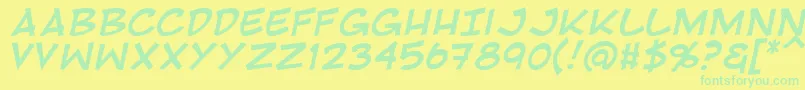 RivenshieldItalic Font – Green Fonts on Yellow Background