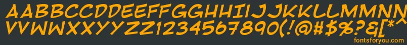 Шрифт RivenshieldItalic – оранжевые шрифты на чёрном фоне