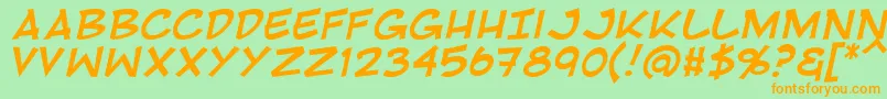 RivenshieldItalic Font – Orange Fonts on Green Background