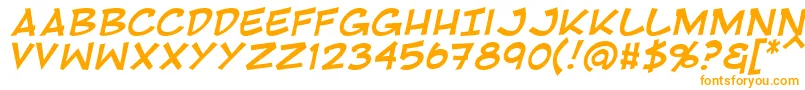 RivenshieldItalic-fontti – oranssit fontit valkoisella taustalla