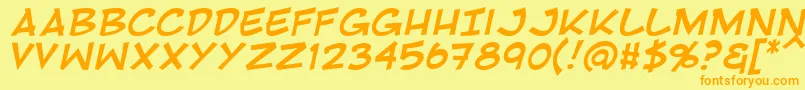RivenshieldItalic Font – Orange Fonts on Yellow Background
