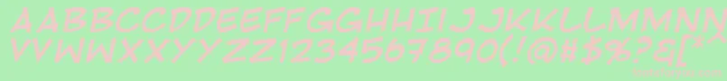 フォントRivenshieldItalic – 緑の背景にピンクのフォント