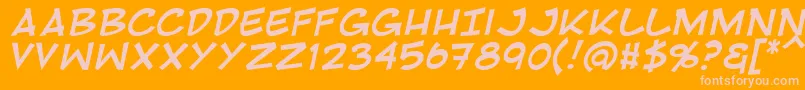 RivenshieldItalic Font – Pink Fonts on Orange Background