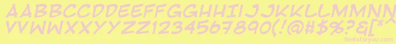 RivenshieldItalic Font – Pink Fonts on Yellow Background