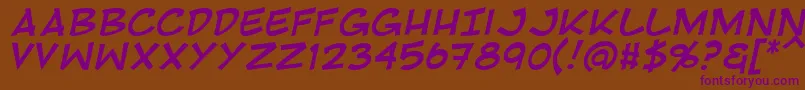RivenshieldItalic Font – Purple Fonts on Brown Background