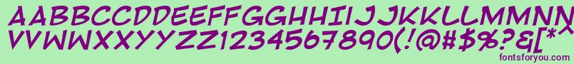 RivenshieldItalic Font – Purple Fonts on Green Background
