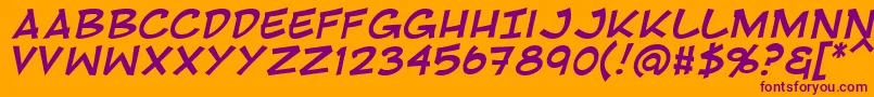 Шрифт RivenshieldItalic – фиолетовые шрифты на оранжевом фоне