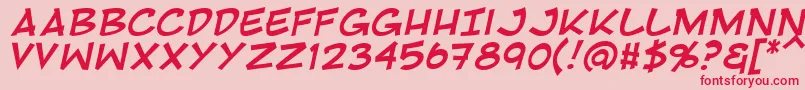 フォントRivenshieldItalic – ピンクの背景に赤い文字