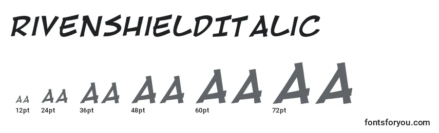 Размеры шрифта RivenshieldItalic