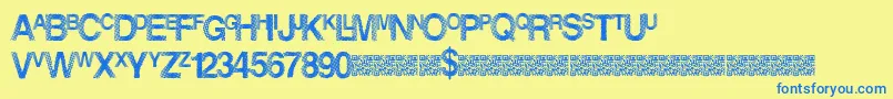 Dancelights Font – Blue Fonts on Yellow Background