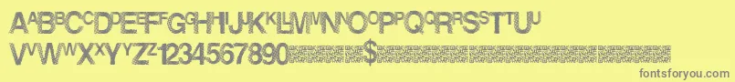 Dancelights Font – Gray Fonts on Yellow Background