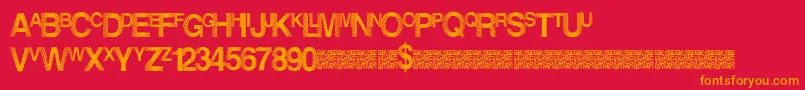 Dancelights Font – Orange Fonts on Red Background