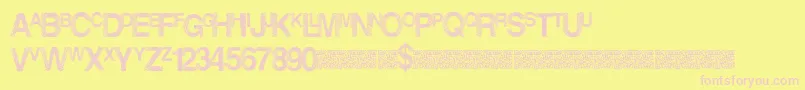 Dancelights Font – Pink Fonts on Yellow Background