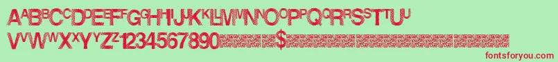 Dancelights Font – Red Fonts on Green Background