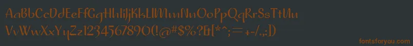 フォントPfplacebo – 黒い背景に茶色のフォント