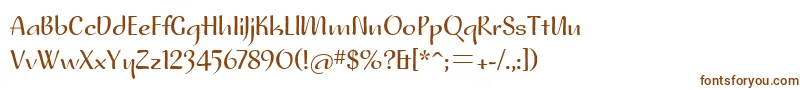 Pfplacebo-fontti – ruskeat fontit valkoisella taustalla