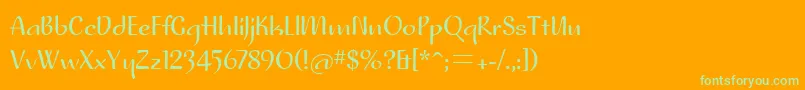 フォントPfplacebo – オレンジの背景に緑のフォント