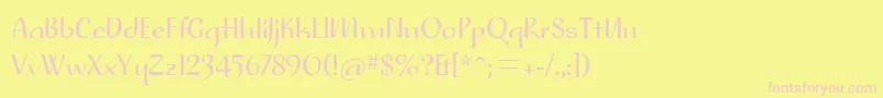 Pfplacebo-fontti – vaaleanpunaiset fontit keltaisella taustalla