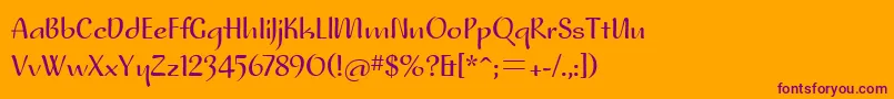 Pfplacebo Font – Purple Fonts on Orange Background