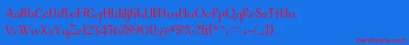 Pfplacebo-Schriftart – Rote Schriften auf blauem Hintergrund