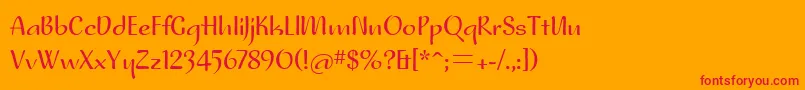 フォントPfplacebo – オレンジの背景に赤い文字