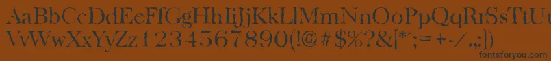 フォントBaskervillerandomLightRegular – 黒い文字が茶色の背景にあります