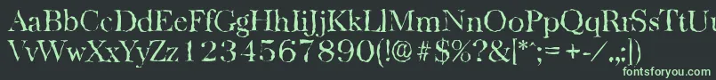 BaskervillerandomLightRegular Font – Green Fonts on Black Background