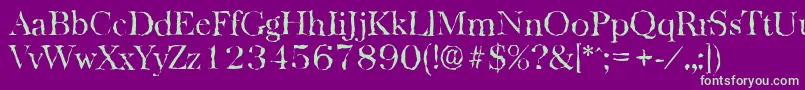 BaskervillerandomLightRegular Font – Green Fonts on Purple Background