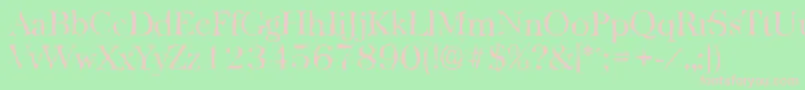 BaskervillerandomLightRegular Font – Pink Fonts on Green Background