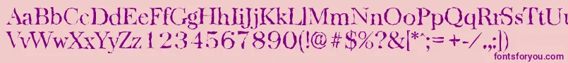 BaskervillerandomLightRegular Font – Purple Fonts on Pink Background