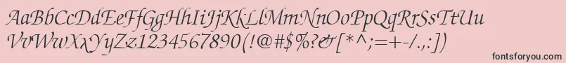 ChanceryScriptLightSsiLightItalic Font – Black Fonts on Pink Background