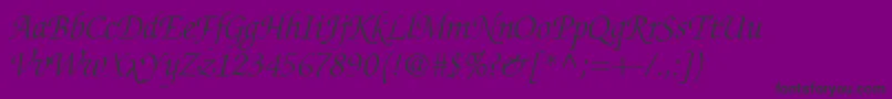 ChanceryScriptLightSsiLightItalic Font – Black Fonts on Purple Background