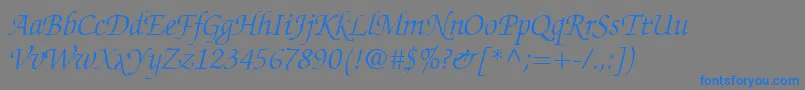 ChanceryScriptLightSsiLightItalic Font – Blue Fonts on Gray Background