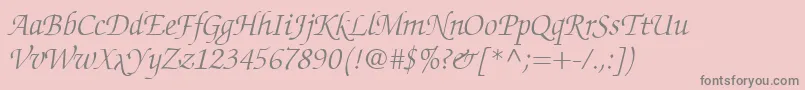 ChanceryScriptLightSsiLightItalic Font – Gray Fonts on Pink Background