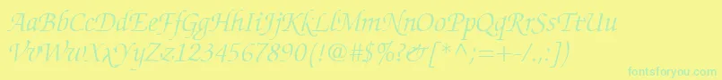 More about ChanceryScriptLightSsiLightItalic Font ChanceryScriptLightSsiLightItalic Font – Green Fonts on Yellow Background