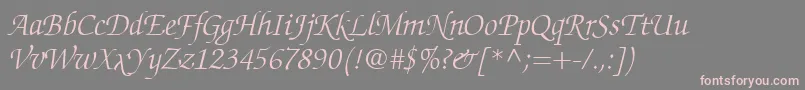 ChanceryScriptLightSsiLightItalic Font – Pink Fonts on Gray Background
