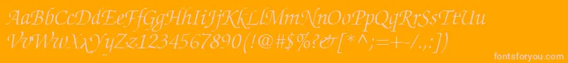 ChanceryScriptLightSsiLightItalic Font – Pink Fonts on Orange Background
