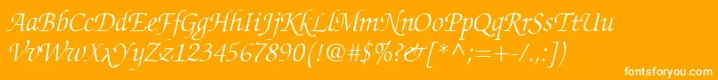 ChanceryScriptLightSsiLightItalic Font – White Fonts on Orange Background