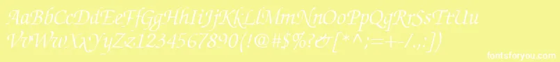 ChanceryScriptLightSsiLightItalic Font – White Fonts on Yellow Background