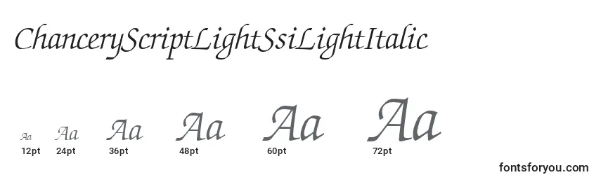 ChanceryScriptLightSsiLightItalic Font Sizes