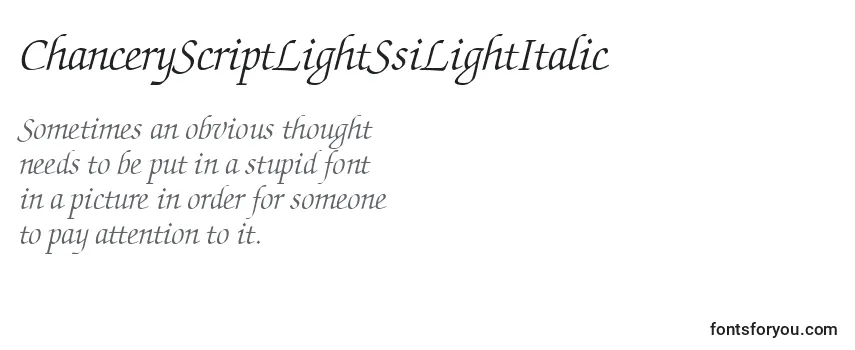 ChanceryScriptLightSsiLightItalic Font