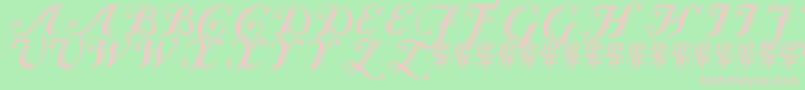 フォントCaslonCalligraphicInitials – 緑の背景にピンクのフォント