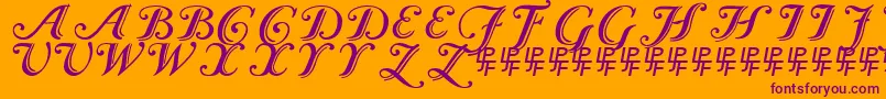 CaslonCalligraphicInitials Font – Purple Fonts on Orange Background