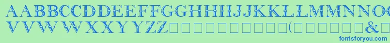 Baffle Font – Blue Fonts on Green Background
