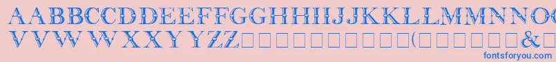 Baffle Font – Blue Fonts on Pink Background