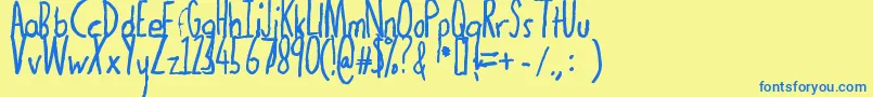 Thedogatemyhomeworkbold Font – Blue Fonts on Yellow Background
