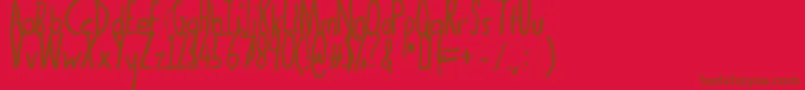 Thedogatemyhomeworkbold Font – Brown Fonts on Red Background
